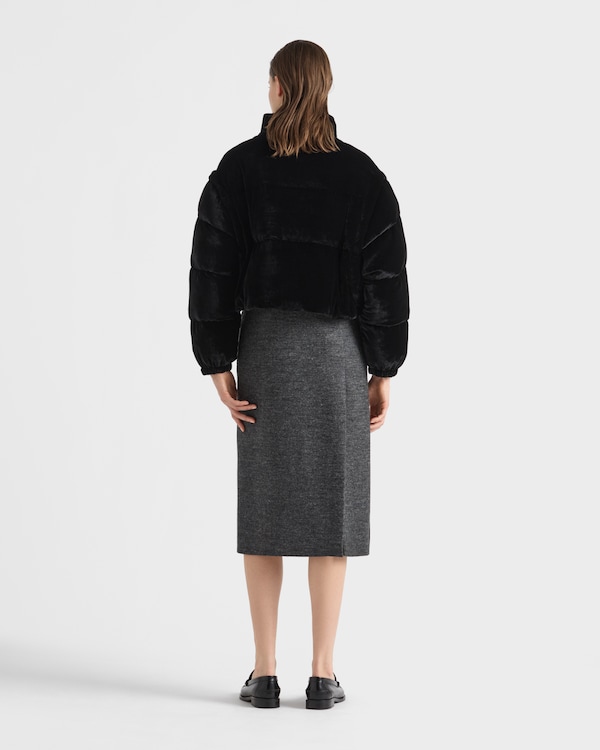 Velvet down jacket - Black Velvet down jacket - Black