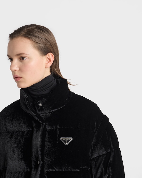 Velvet down jacket - Black Velvet down jacket - Black