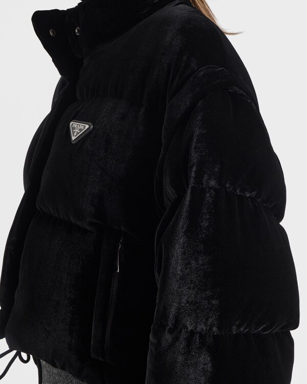 Velvet down jacket - Black Velvet down jacket - Black