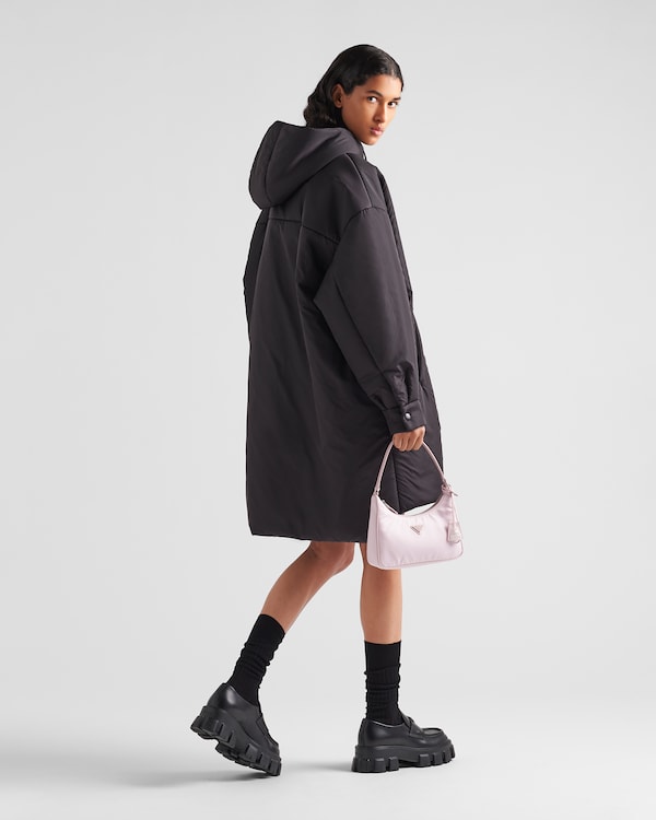 Oversized light Re-Nylon raincoat - Black Oversized light Re-Nylon raincoat - Black