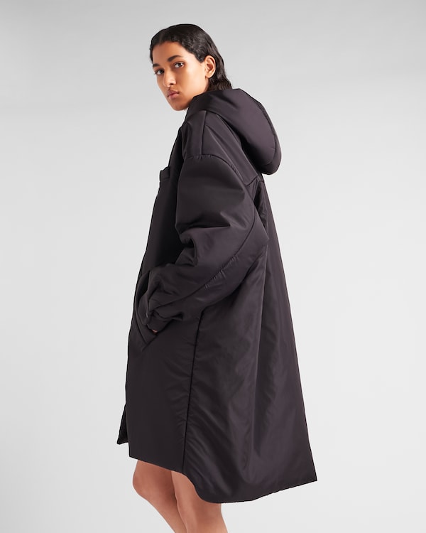 Oversized light Re-Nylon raincoat - Black Oversized light Re-Nylon raincoat - Black