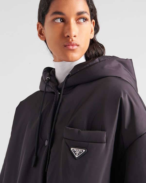 Oversized light Re-Nylon raincoat - Black Oversized light Re-Nylon raincoat - Black