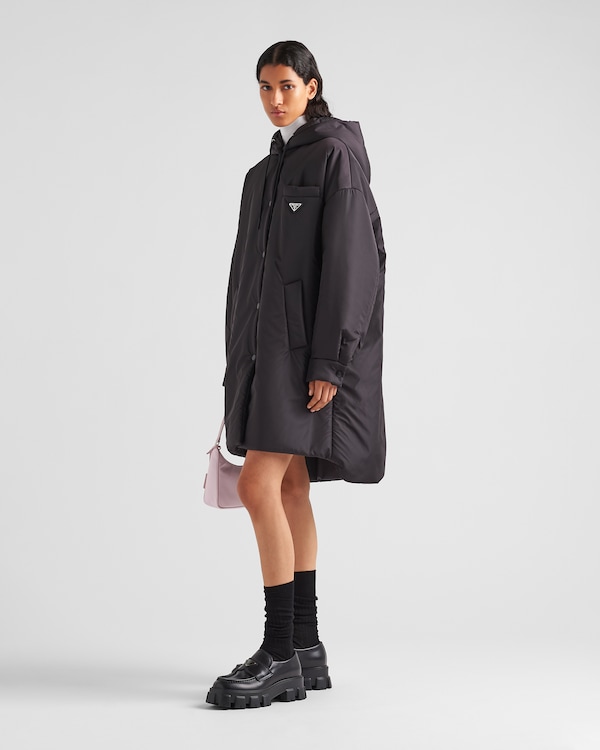 Oversized light Re-Nylon raincoat - Black Oversized light Re-Nylon raincoat - Black