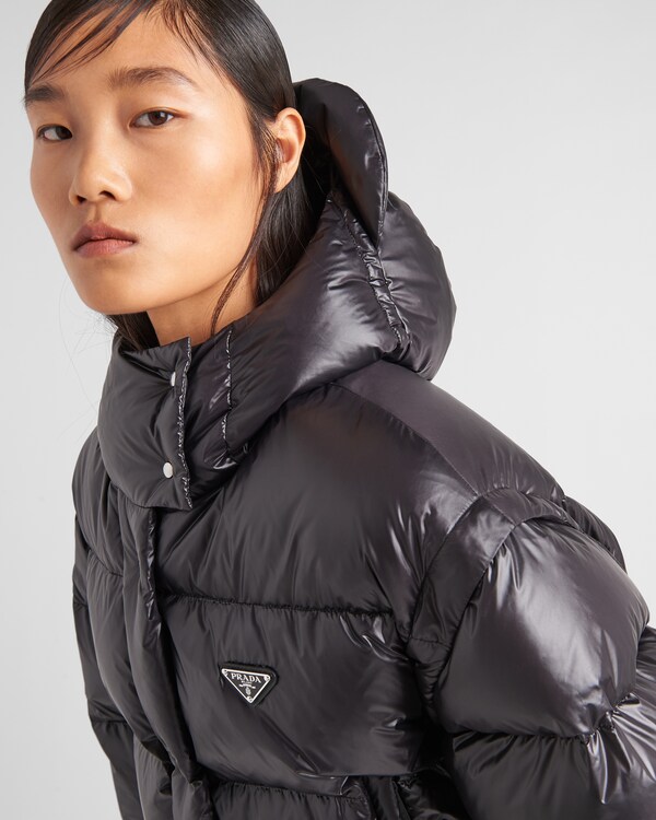 Re-Nylon convertible cropped down jacket - Black Re-Nylon convertible cropped down jacket - Black