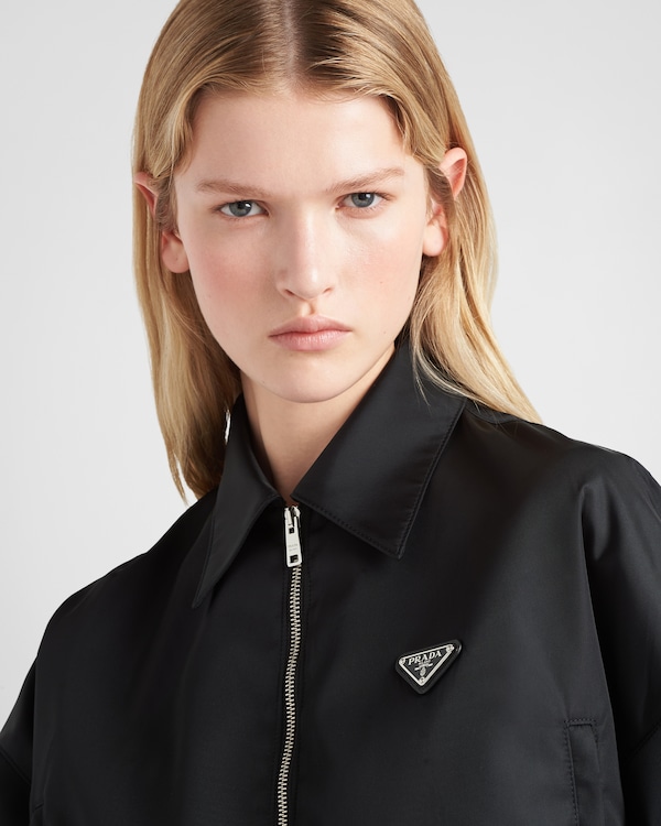 Re-Nylon cropped blouson jacket - Black Re-Nylon cropped blouson jacket - Black