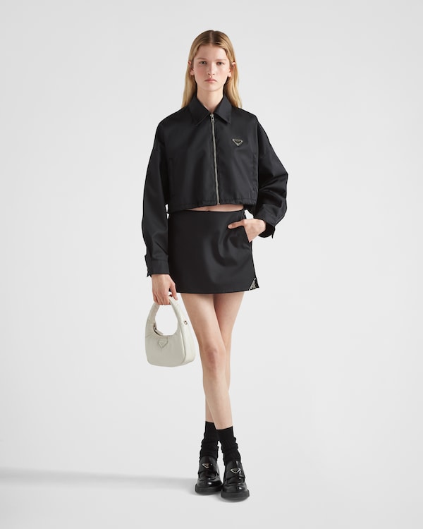 Re-Nylon cropped blouson jacket - Black Re-Nylon cropped blouson jacket - Black