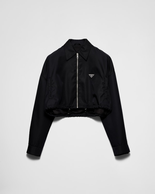 Re-Nylon cropped blouson jacket - Black Re-Nylon cropped blouson jacket - Black