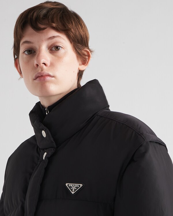 Re-Nylon down coat - Black/Blue Re-Nylon down coat - Black/Blue