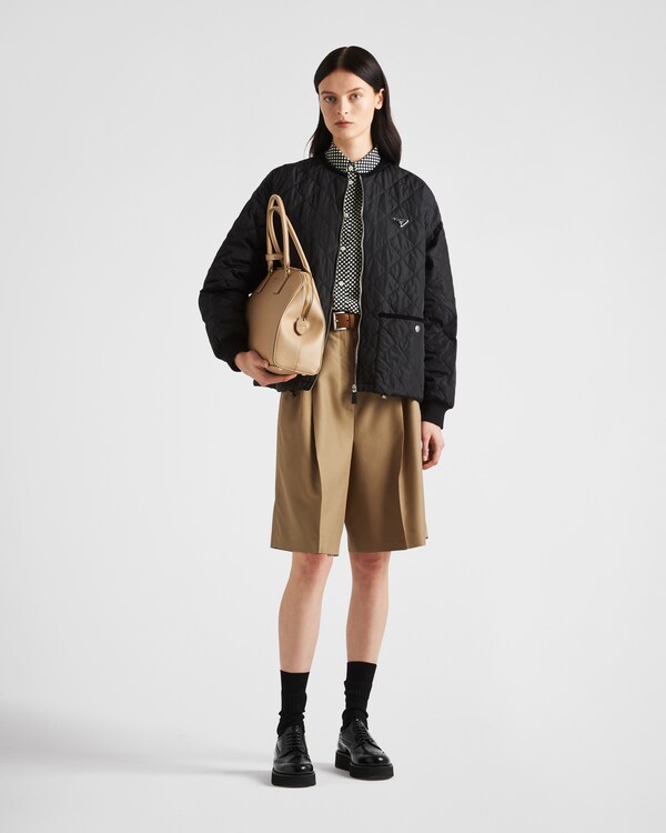 Quilted light Re-Nylon jacket - Black Quilted light Re-Nylon jacket - Black