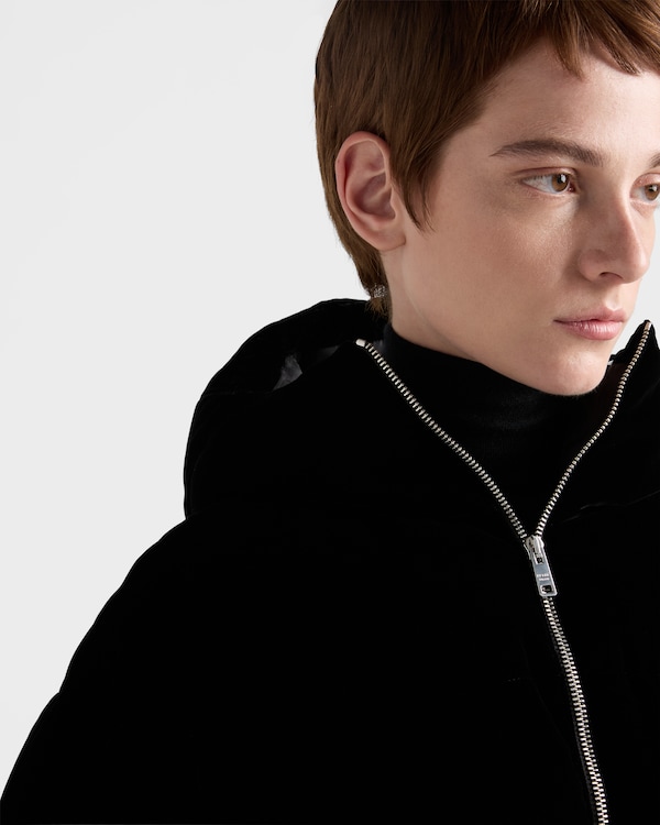 Velvet down jacket - Black Velvet down jacket - Black
