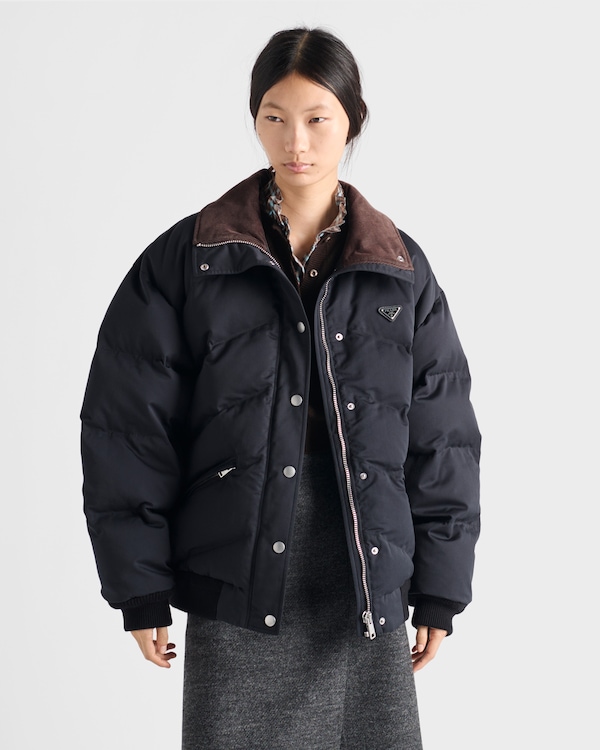 Medium-weight compact poplin down jacket - Black Medium-weight compact poplin down jacket - Black