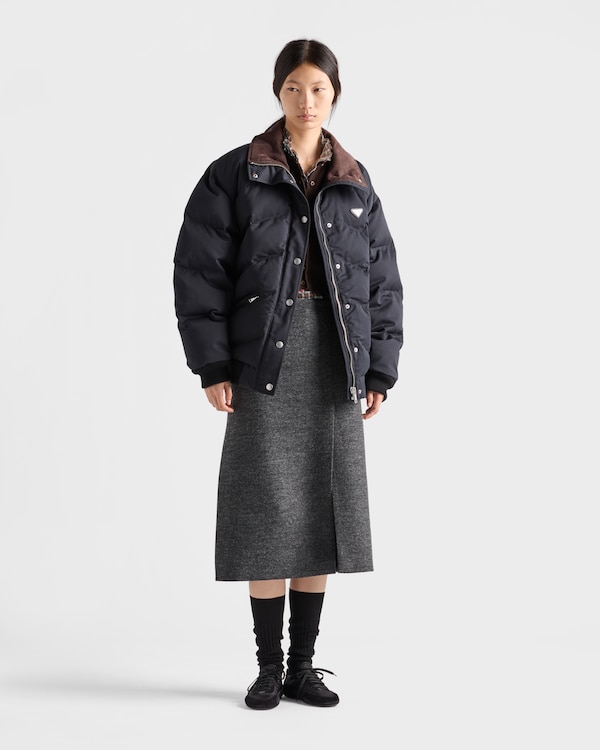 Medium-weight compact poplin down jacket - Black Medium-weight compact poplin down jacket - Black