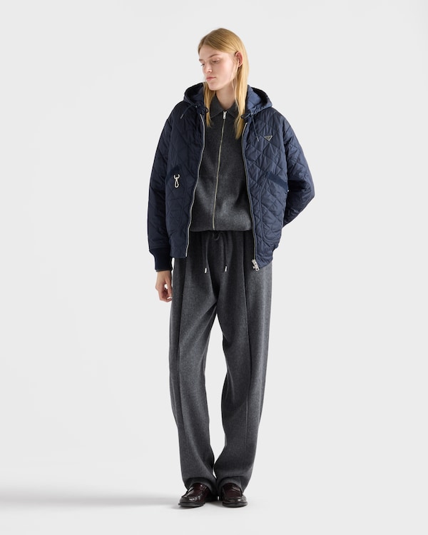 Re-Nylon blouson jacket with hood - Royal Blue Re-Nylon blouson jacket with hood - Royal Blue