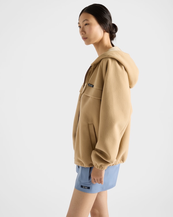 Technical fleece hoodie jacket - Camel Brown Technical fleece hoodie jacket - Camel Brown