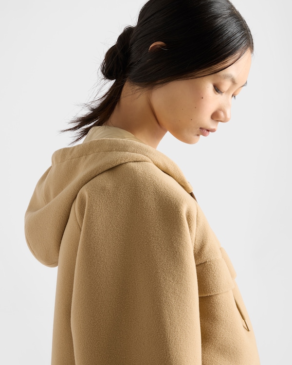 Technical fleece hoodie jacket - Camel Brown Technical fleece hoodie jacket - Camel Brown