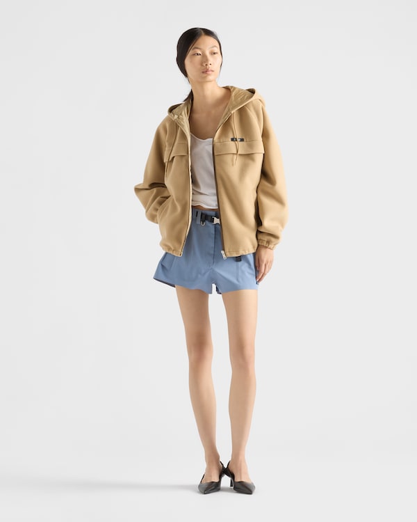 Technical fleece hoodie jacket - Camel Brown Technical fleece hoodie jacket - Camel Brown