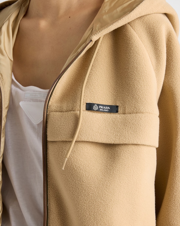 Technical fleece hoodie jacket - Camel Brown Technical fleece hoodie jacket - Camel Brown