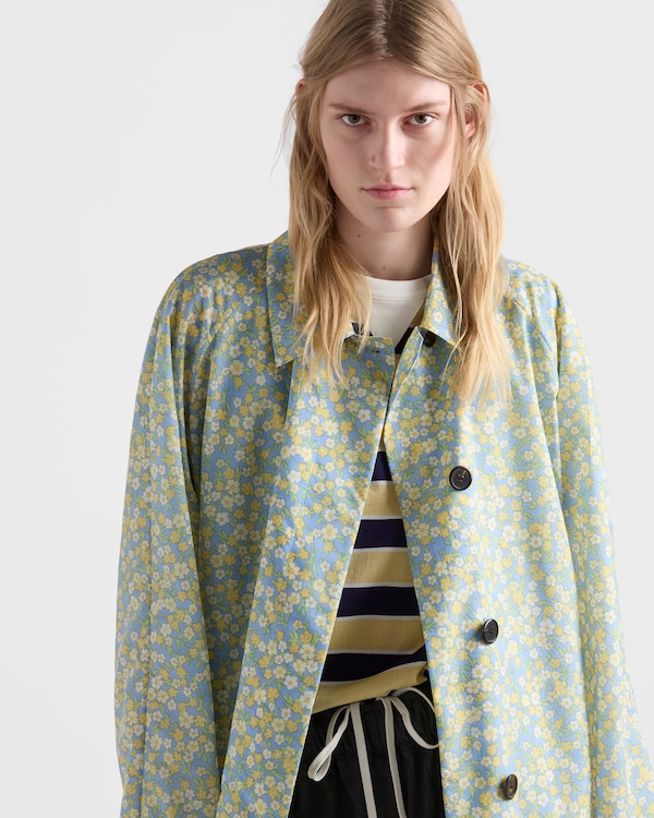Printed Re-Nylon raincoat - Cream Printed Re-Nylon raincoat - Cream