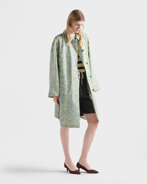 Printed Re-Nylon raincoat - Cream Printed Re-Nylon raincoat - Cream