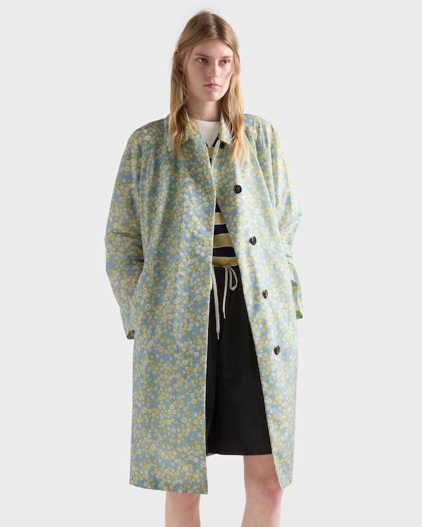Printed Re-Nylon raincoat - Cream Printed Re-Nylon raincoat - Cream