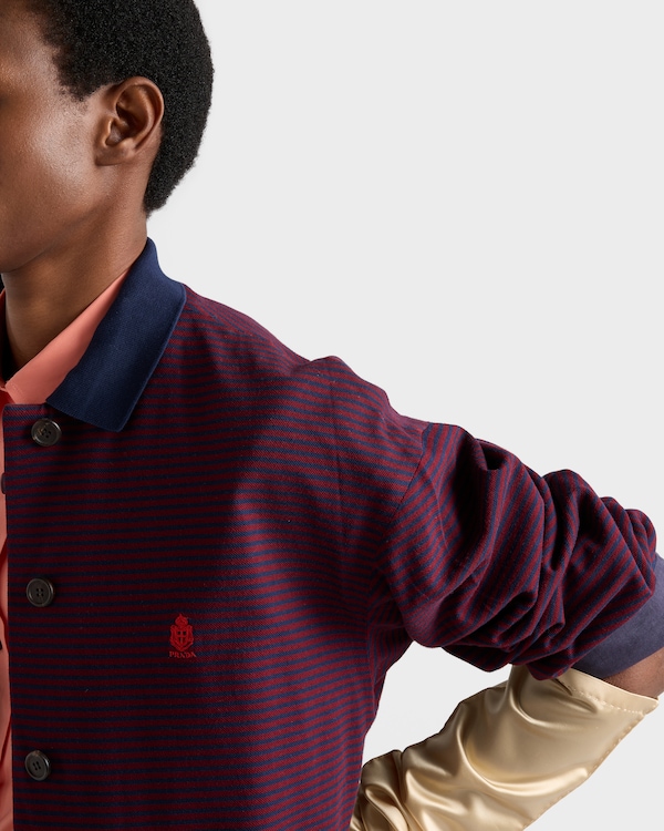 Piqué blouson jacket - Garnet/Blue/Ink Blue Piqué blouson jacket - Garnet/Blue/Ink Blue