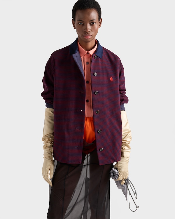 Piqué blouson jacket - Garnet/Blue/Ink Blue Piqué blouson jacket - Garnet/Blue/Ink Blue