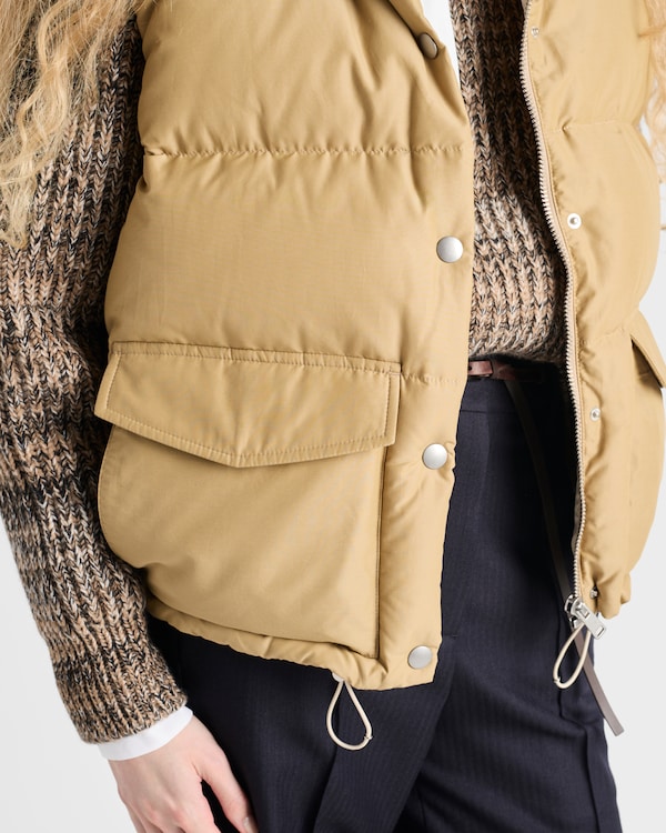 Medium-weight technical fabric down vest - Cork Beige Medium-weight technical fabric down vest - Cork Beige