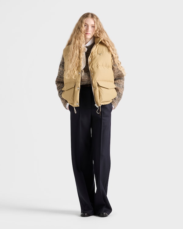 Medium-weight technical fabric down vest - Cork Beige Medium-weight technical fabric down vest - Cork Beige