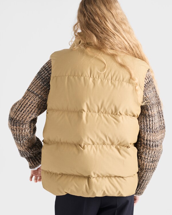 Medium-weight technical fabric down vest - Cork Beige Medium-weight technical fabric down vest - Cork Beige