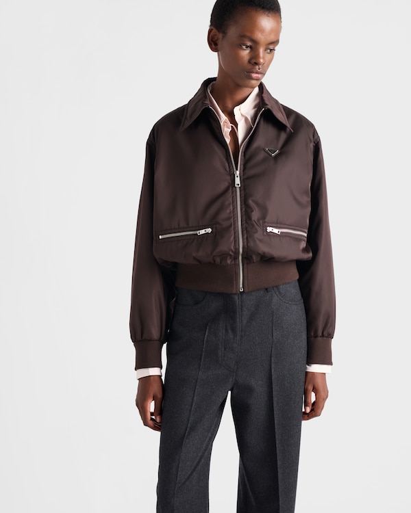 Re-Nylon blouson jacket - Dark Brown Re-Nylon blouson jacket - Dark Brown