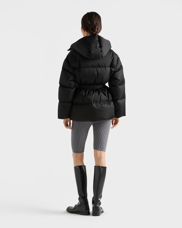 Re-Nylon hooded down jacket - Black Re-Nylon hooded down jacket - Black