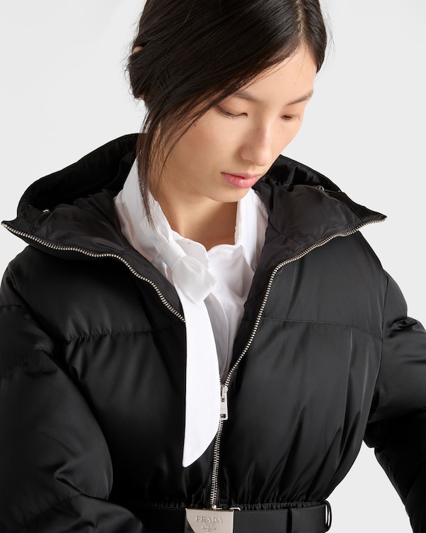 Re-Nylon hooded down jacket - Black Re-Nylon hooded down jacket - Black