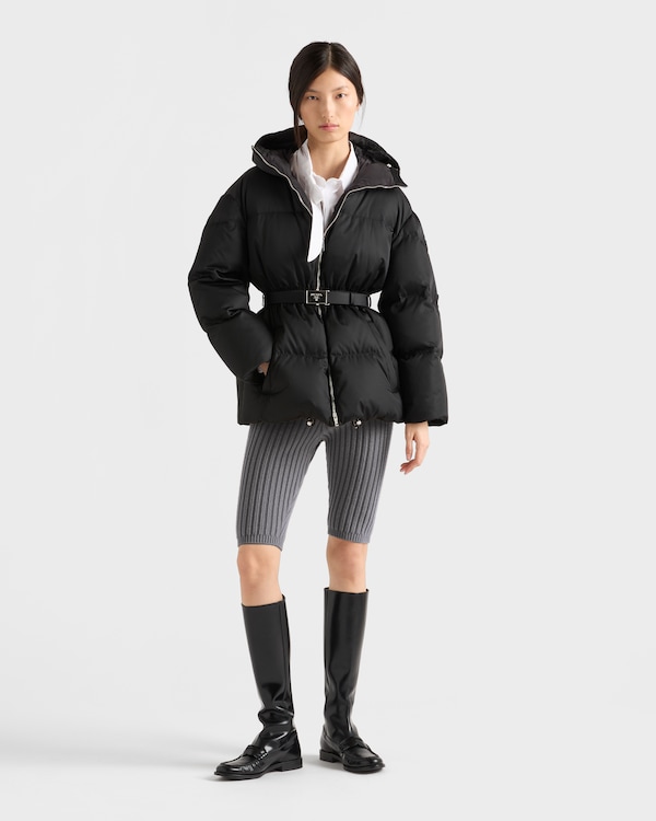 Re-Nylon hooded down jacket - Black Re-Nylon hooded down jacket - Black
