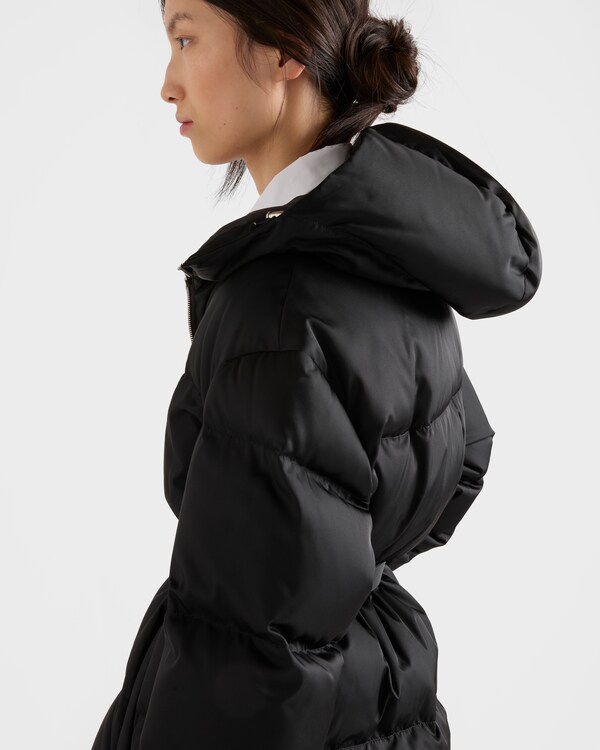 Re-Nylon hooded down jacket - Black Re-Nylon hooded down jacket - Black