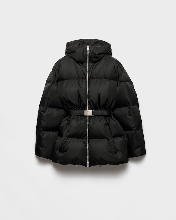 Re-Nylon hooded down jacket - Black Re-Nylon hooded down jacket - Black