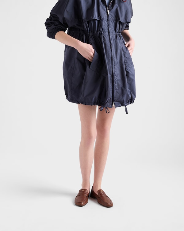 Lightweight Re-Nylon hooded raincoat - Blue Lightweight Re-Nylon hooded raincoat - Blue