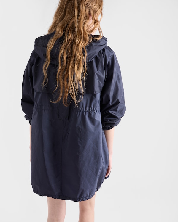 Lightweight Re-Nylon hooded raincoat - Blue Lightweight Re-Nylon hooded raincoat - Blue