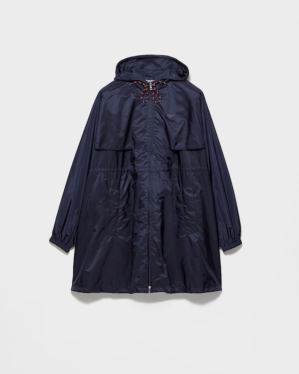 Lightweight Re-Nylon hooded raincoat - Blue Lightweight Re-Nylon hooded raincoat - Blue