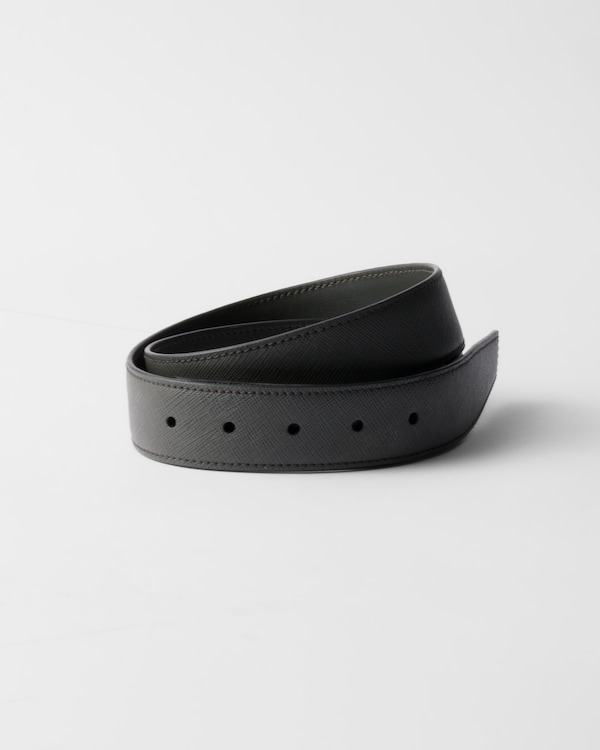Saffiano leather belt strap - Anthracite Gray Saffiano leather belt strap - Anthracite Gray