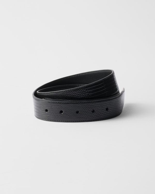 Lizard skin belt strap - Black Lizard skin belt strap - Black