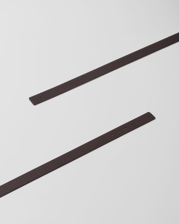 Reversible Saffiano leather belt strap - Coffee Reversible Saffiano leather belt strap - Coffee