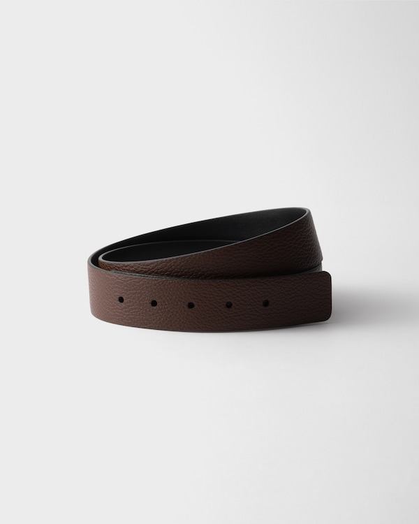 Leather belt strap - Rust/Black Leather belt strap - Rust/Black