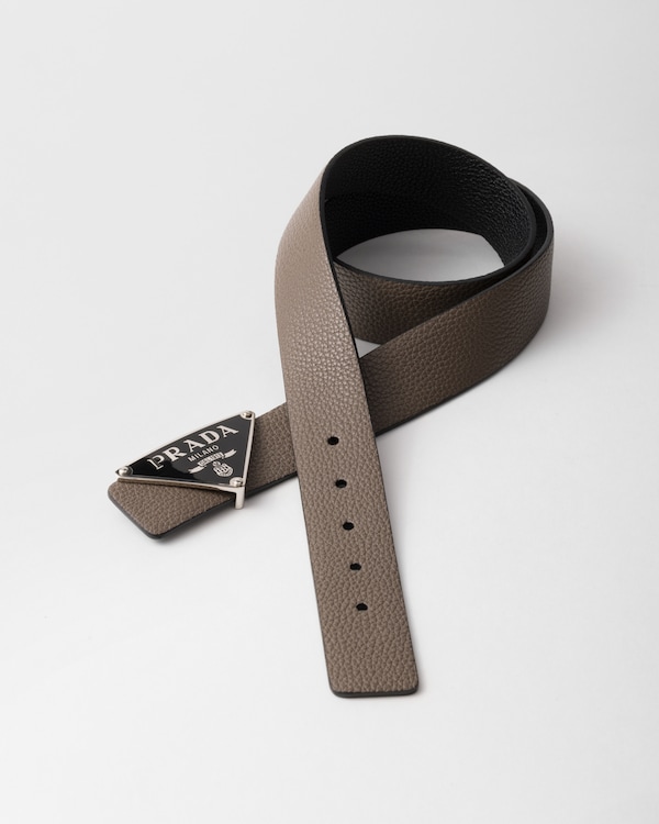 Leather belt strap - Bamboo/Black Leather belt strap - Bamboo/Black
