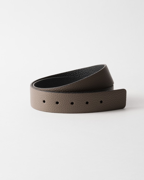 Leather belt strap - Bamboo/Black Leather belt strap - Bamboo/Black