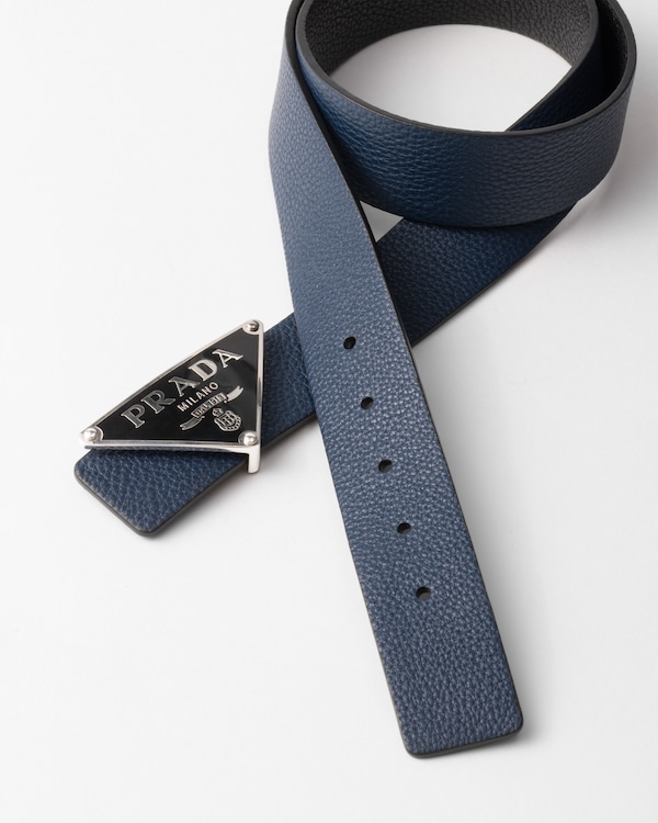 Leather belt strap - Baltic Blue/Black Leather belt strap - Baltic Blue/Black