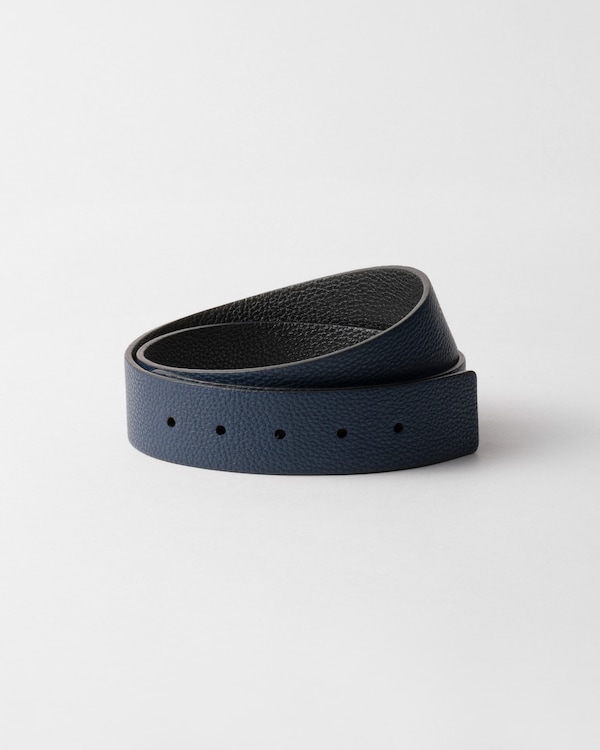 Leather belt strap - Baltic Blue/Black Leather belt strap - Baltic Blue/Black