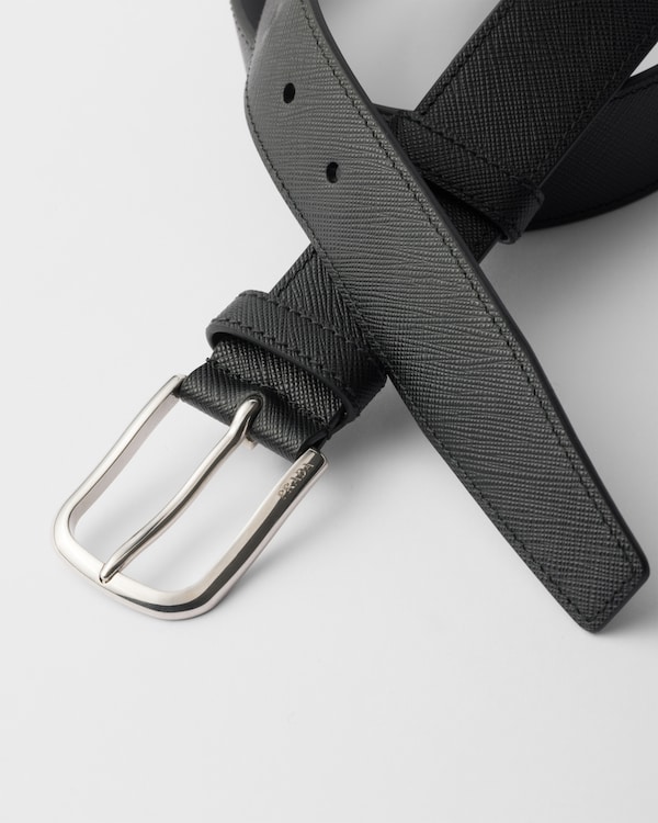Saffiano leather belt - Black Saffiano leather belt - Black