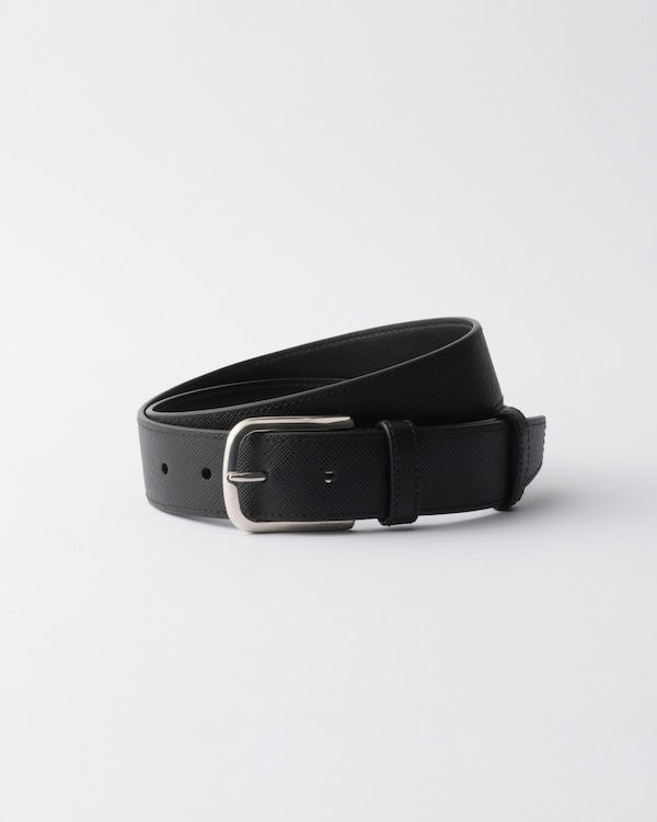 Saffiano leather belt - Black Saffiano leather belt - Black