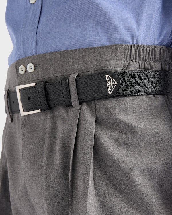 Saffiano leather belt - Black Saffiano leather belt - Black