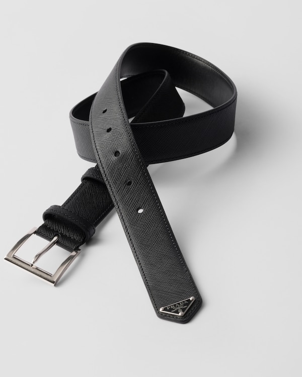 Saffiano leather belt - Black Saffiano leather belt - Black